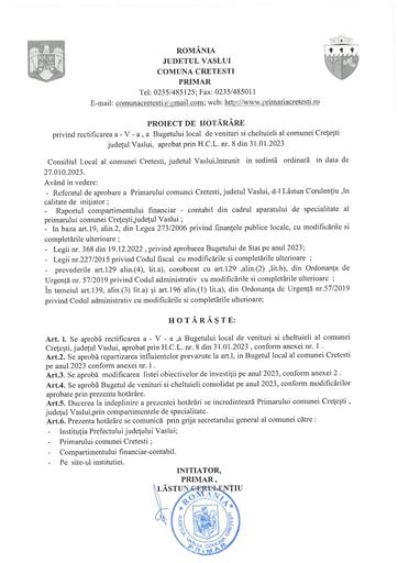 Proiect hcl rectificarea a5a
