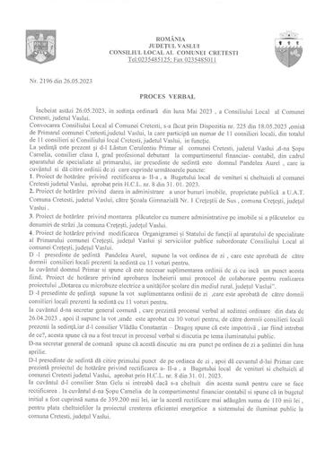 Proces verbal sedinta CL luna Mai